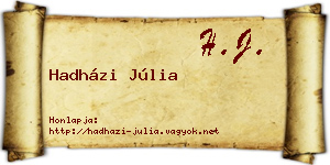 Hadházi Júlia névjegykártya