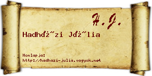 Hadházi Júlia névjegykártya